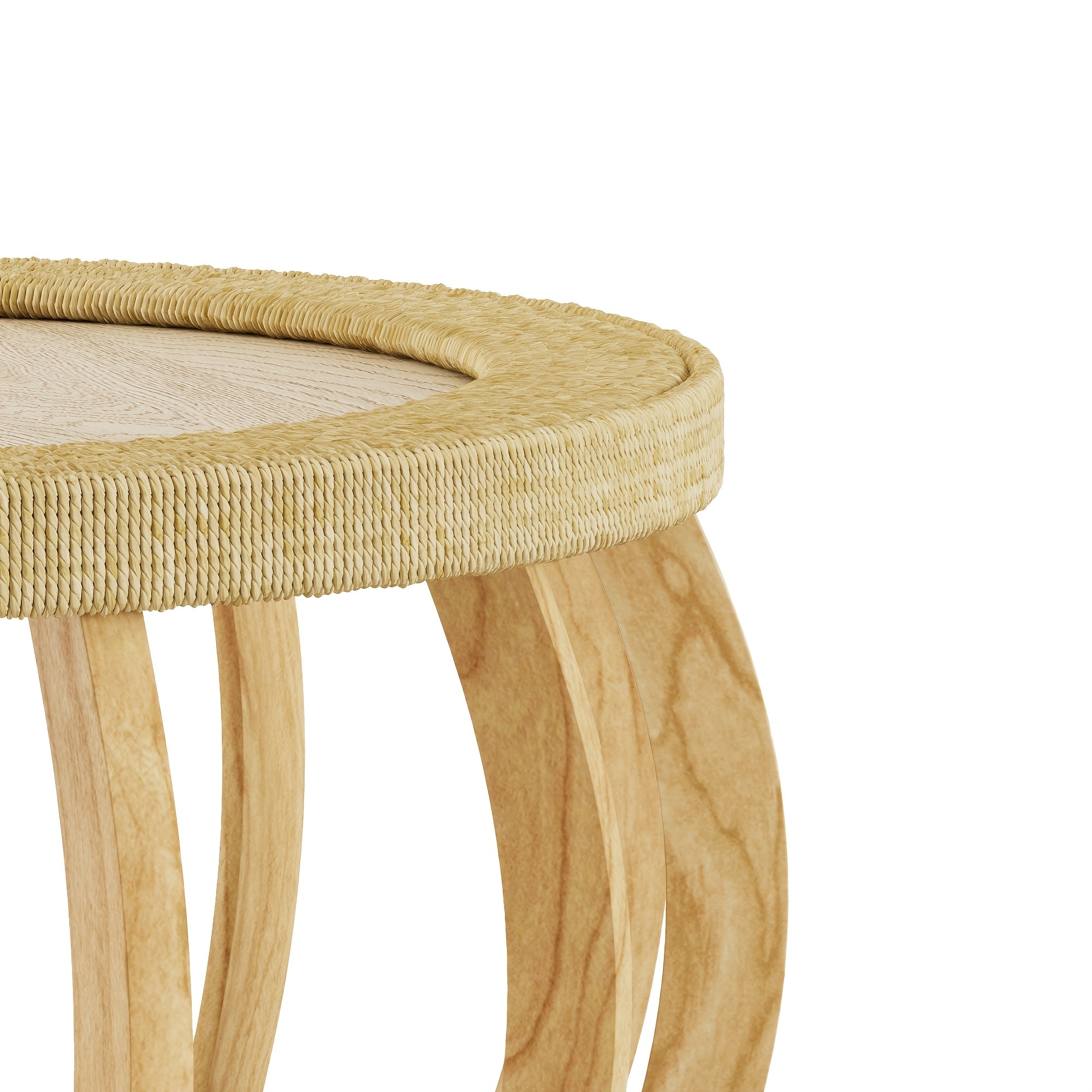 35.43” Vintage Boho Round Coffee Table Suitable for Living Room, Solid Wood & Engineered Wood with Curved Legs, Space-Saving Low-Profile Center Table, Natural, Assembly for Bedroom, Apartment, Rustic Decor