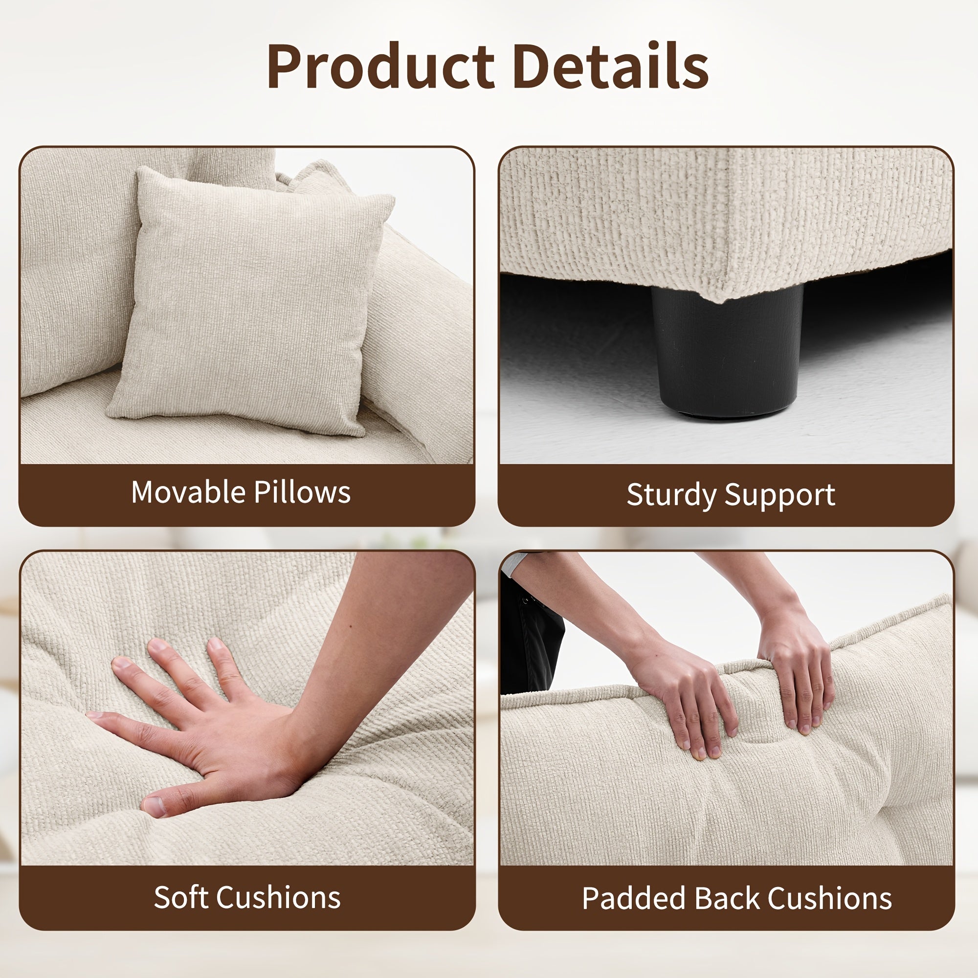 67.72-Inch Modern Two-Seater Sofa, Chenille Upholstered Comfortable Sofa, Suitable for Living Room, Bedroom, And Office, Modern Minimalist Furniture, Includes Soft Throw Pillows, Couch for Living Room